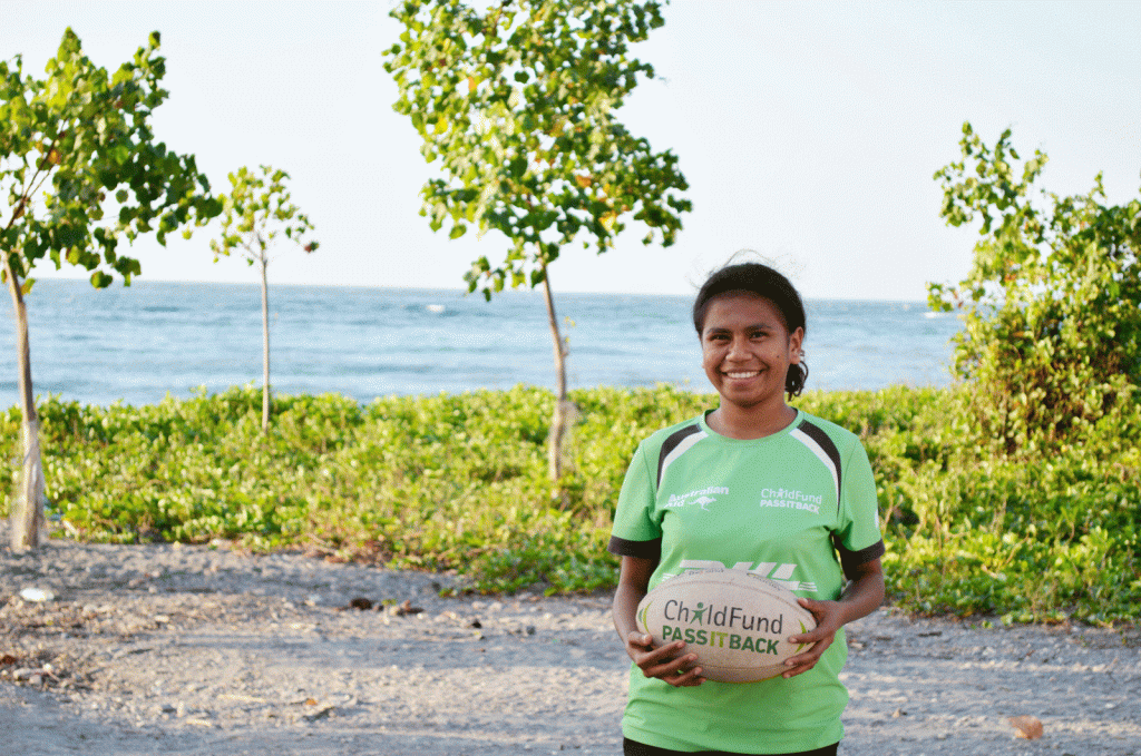 Feb is one of the newest ChildFund Pass It Back coaches in Timor-Leste